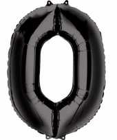 0 jaar versiering cijfer ballon zwart