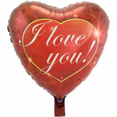 Gefeliciteerd ballon i love you hart 43 cm met helium gevuld
