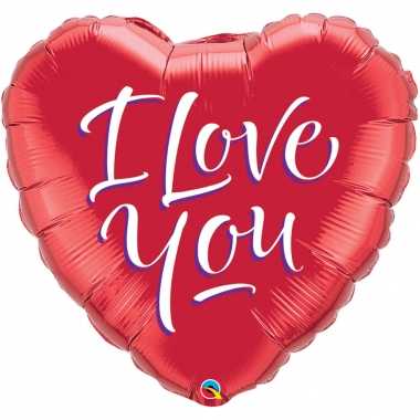 Gefeliciteerd ballon i love you hart rood 46 cm met helium gevuld
