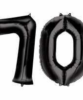 70 jaar zwarte gefeliciteerd ballonnen 88 cm leeftijd cijfer