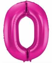 Cijfer 0 ballon roze 86 cm 10089640
