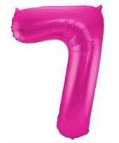 Cijfer 7 ballon roze 86 cm 10089593
