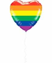 Gay pride hart gefeliciteerd ballon regenboog kleuren 45 cm