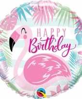 Gefeliciteerd ballon happy birthday flamingo 45 cm