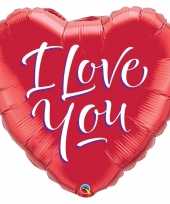 Gefeliciteerd ballon i love you hart rood 46 cm met helium gevuld