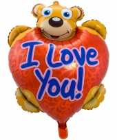 Gefeliciteerd ballon i love you teddybeer 80 cm met helium gevuld
