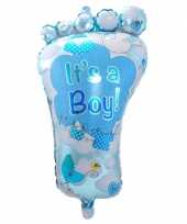 Gefeliciteerdballon voetje geboorte jongen 70 cm