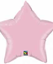 Licht roze sterretjes gefeliciteerd ballon 50 cm
