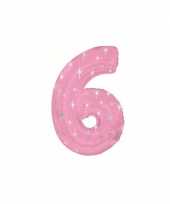 Nummer ballonnen 6 roze
