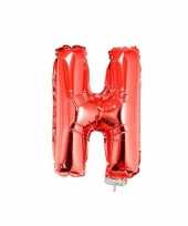 Rode letterballon h op stokje 41 cm