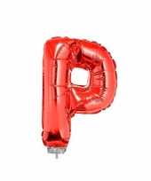 Rode letterballon p op stokje 41 cm