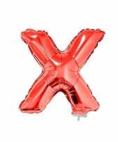 Rode letterballon x op stokje 41 cm