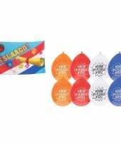 Vlag geslaagd afgestudeerd met diploma 8x geslaagd thema versiering ballonnen 27 cm